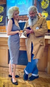 Captain Fawcett and Burlesque Dancer